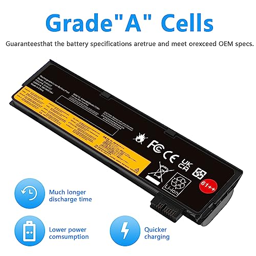72Wh 61++ 01AV427 01AV425 Battery for Lenovo ThinkPad T480 T470 P51S P52S T570 T580 A485 A475 TP25 Series SB10K97584 SB10K97585 01AV490 01AV492 X50M08812 4X50M08812 01AV422 01AV423 01AV428 - size: 8.2*2.6*1inch