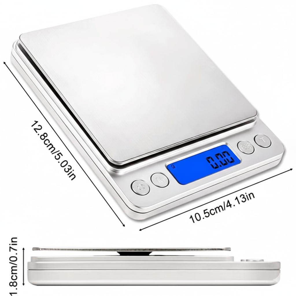 Food&Beyond Digital Gram Scale 500g x 0.01g Pocket Scale with Tare and PCS