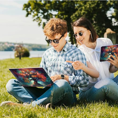 Universal Laptop Skin Sticker with 2 Wrist Pad Skins, Waterproof Scratch Resistant Vinyl Laptop Cover Decal, Cut to Fit for 11–15.6 Inch MacBook HP Dell Lenovo, Fantasy Tree - color: Fantasy Tree