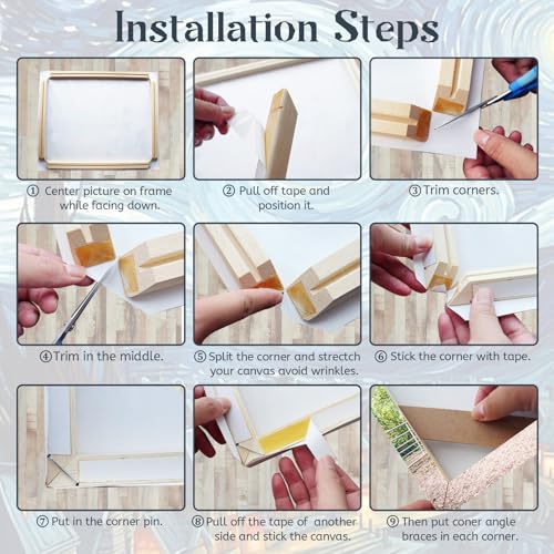 Canvas Stretcher Bars 11x14 Inch Frame Kit, Available in 25+ size Wood Stretcher Bars for Home and Office, Gallery Wrap Wall Arts Supply for Oil Painting, Poster, Picture & Paint by Numbers - size: 11" x 14"