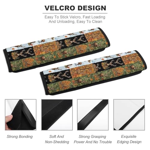 2 Pack Deer Camo Hunting Deers Seat Belt Shoulder Pad Breathable Shoulder Harness Cover for Child, All Vehicles, Neck and Shoulder Support - color: Pattern 1067