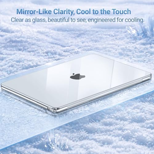 MOSISO Compatible with MacBook Air 13 inch Case M5 2026 M4 M3 M2 2025-2022 | A3449 A3240 A3113 A2681, Hard Shell&Keyboard Cover&Screen Film&Pouch for MacBook Air 13.6 inch Case, Crystal Clear - color: Crystal Clear