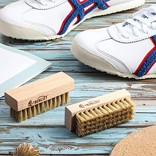 YoungJoy Sneaker Cleaning Brush Shoes Shine Dauber Nylon/Horsehair/Boar Cleaner Brushes Crepe Applicators(Boar Bristle) - style: Boar Bristle