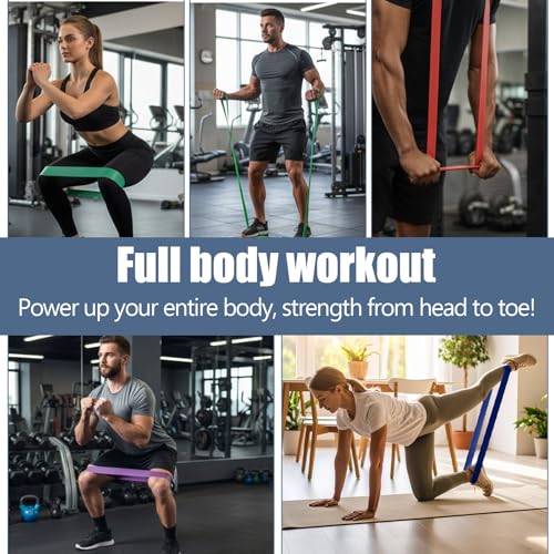 8pcs Pull Up Assistance Bands Set 5pcs Resistance Bands & 2pcs Thin Pull Up Band & Cloth Bag Gym Exercise Workout Band for Men Working Out Stretching Physical Therapy Muscle Training Shape Body