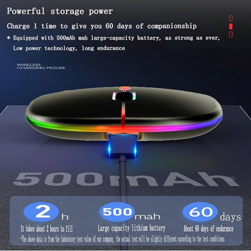 10 Pack Wireless Bluetooth Mouse,LED Dual Mode Rechargeable Silent Slim Laptop Mouse,Portable(BT5.2+USB Receiver) Dual Mode Computer Mice,for Laptop,Desktop Computer,ipad Tablet,Phone,TV (Black) - color: 10 pack black