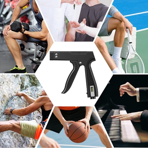 Grip Strength Trainer with Finger Exerciser, Digital Counter Adjustable Hand Grip Strengthener Trigger-Style Grip Strength Trainer, Index-finger Squeeze Trainer for Strength Training, Recovery and Muscle Building