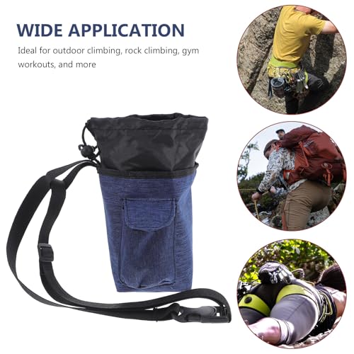 Abaodam Climbing Chalk Bag with Waist Belt Anti-Slip Magnesium Chalk Pouch for Rock Climbing and Bouldering for Gymnastics and Mountaineering Navy Blue