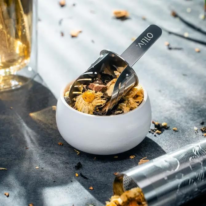 Tea Infuser Spoon For Loose Leaf Tea Stainless Steel Popsicle Tea Stick Tea Diffuser Long-Handle Tea Filter Easy to Carry Tea Strainer Pipe Tea Steeper Filter(Gold)