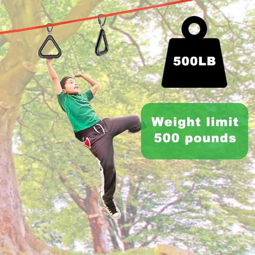 Dolibest 2PCS Monkey Bars, Triangle Trapeze Swing Bar with 2PCS Triangle Carabiners, Outdoor Play Equipment, Swing Set Accessories Monkey Rings, Obstacle Ring Toys Set for Kids, Black - color: Black2-2 Pack