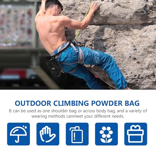 NOLITOY Compact Waterproof Chalk Bag for Bouldering and Weightlifting with Large Capacity Storage, Creative Design Oxford Cloth and Polar Fleece Material, Outdoor Climbing Powder Bag