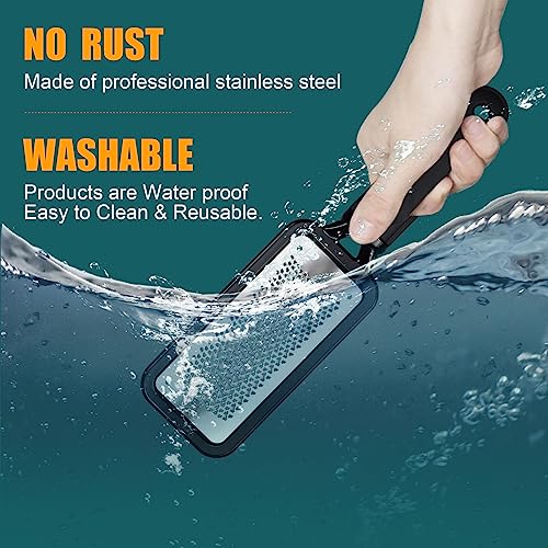 Foot Rasp Foot File, 2 Pcs Stainless Steel Pedicure Callus Remover for Feet, Professional Foot Care Tools for Pedicure to Removes Hard Skin Corns for Dry and Wet Feet - style: 2 X Foot Files