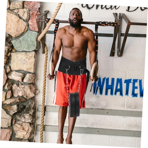 Hemoton Weightlifting Waist Belt with Detachable Chain for Men Heavy Duty Resistance Training Equipment for Dips and Chin-ups Adjustable Support for Waist Muscles
