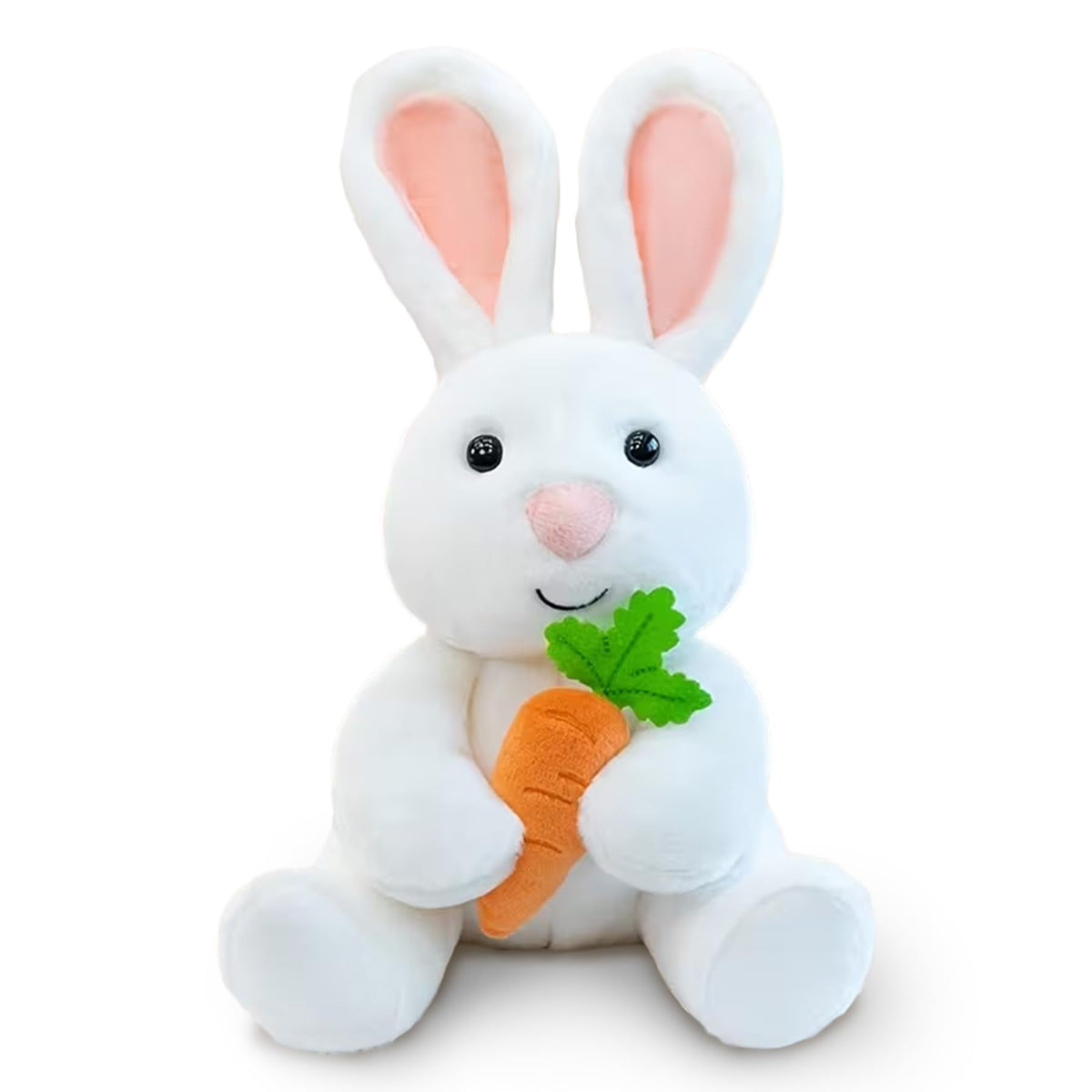 okegztoa Bunny Plushie Holding Carrot Stuffed Animal Soft Toy Foodie Vegetable Theme Easter Basket Stuffers Gifts for Baby Boy Kids Children Nursery Room Decor Holiday Spring Surprise 10.6 Inch 5.1 oz