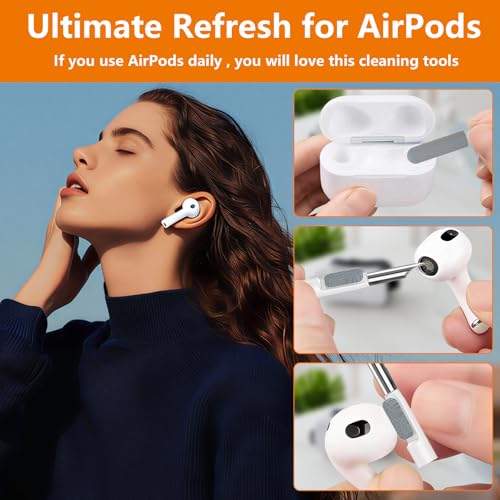 Cell Phone Cleaning Kit, iPhone Cleaning Kit for Charging Port Cleaner Keyboard Cleaning Kit for Airpods/Android/USB C/Earbuds/Laptop/iPad/Camera Lens with Stylus Pen (White) - color: White (Base)