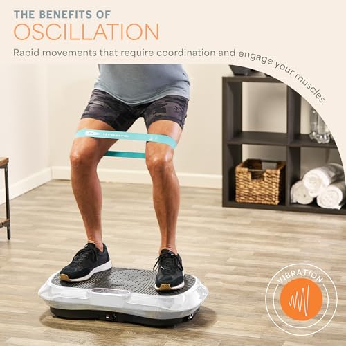 Lifepro Waver Vibration Plate Exercise Machine with 99 Speeds & 10 Presets | Resistance Bands, Non-Slip Surface, 330 lbs Capacity — Vibration Plate for Lymphatic Drainage, Body Toning, Full-Body Workout - color: White
