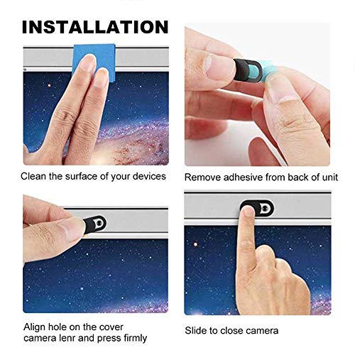 Metal Webcam Cover Slide, Shutter Magnet Slider Camera Cover for Web Cam iPhone PC Laptops Tablet Phone Lens Protect Privacy Sticker (Black-3pcs) - size: Black-3pcs
