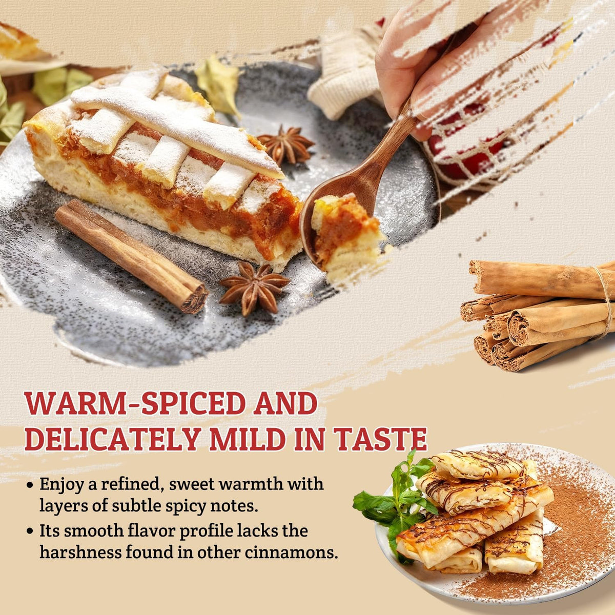 52USA Ceylon Cinnamon Sticks – 1 lb Whole Cinnamon, Non-GMO & Kosher, True Ceylon from Sri Lanka for Baking, Cooking & Beverages