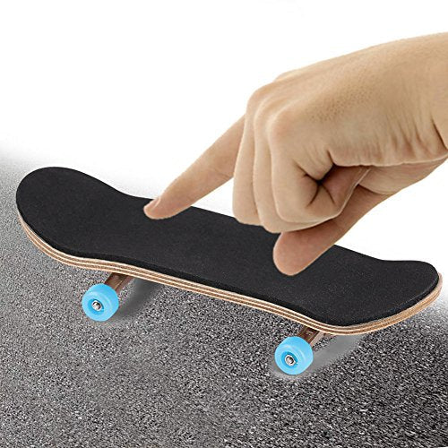 Milltrip Wooden Finger Skateboards, 1Pc Maple Wooden Alloy Fingerboard Finger Skateboards with Box Reduce Pressure Gifts (Light Blue) - color: Light Blue