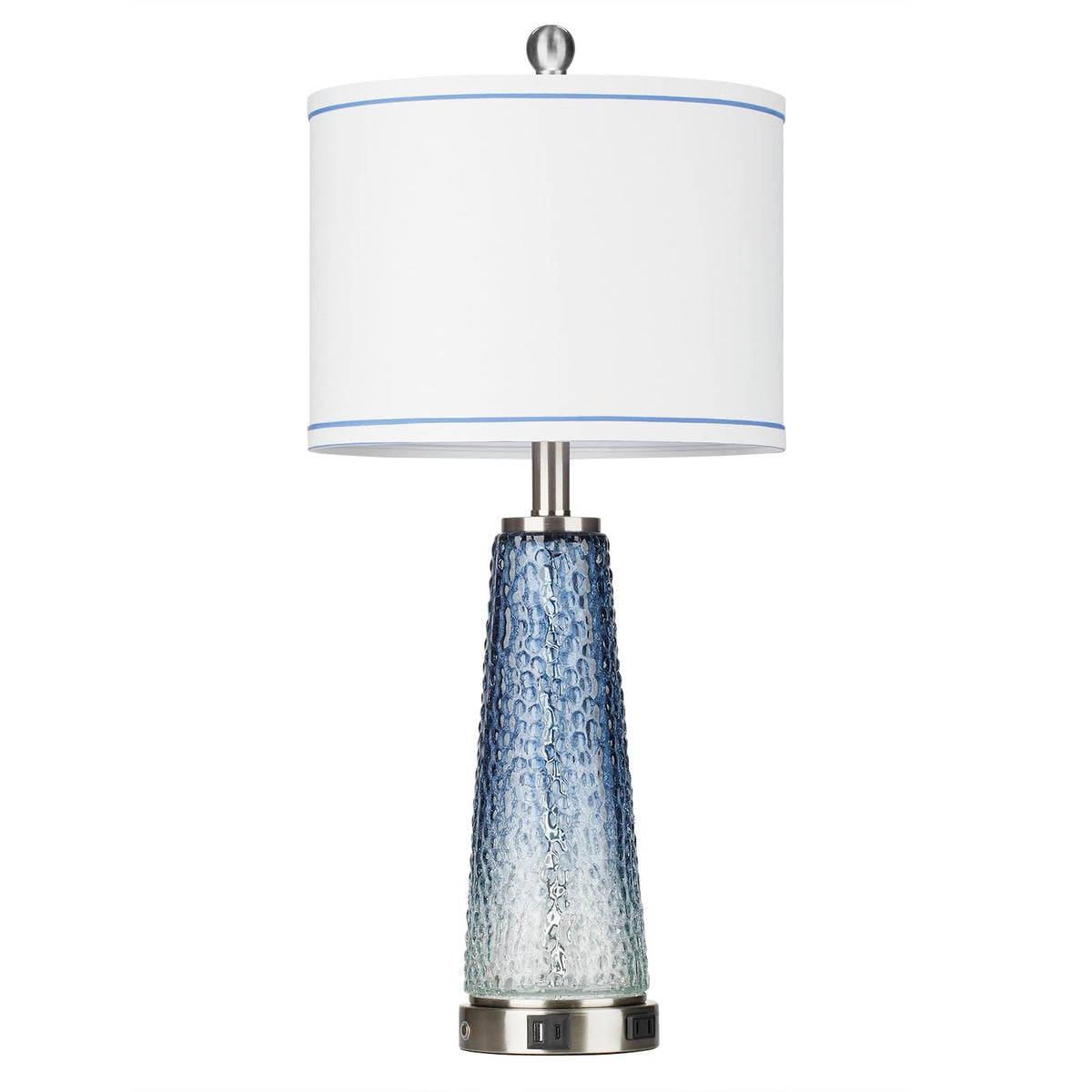Lolikit 26" Coastal Table Lamp for Living Room, Nightstand Lamp for Bedroom