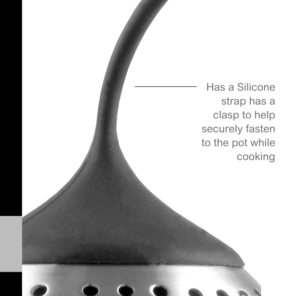 AdHoc Spice Bomb Spice Infuser - Kitchen Accessory for Large-Leaved Herbs & Tea - Stainless Steel Infuser Insert with Silicone Clasp & Arm - Essential Strainer for Easy Spice Infusion