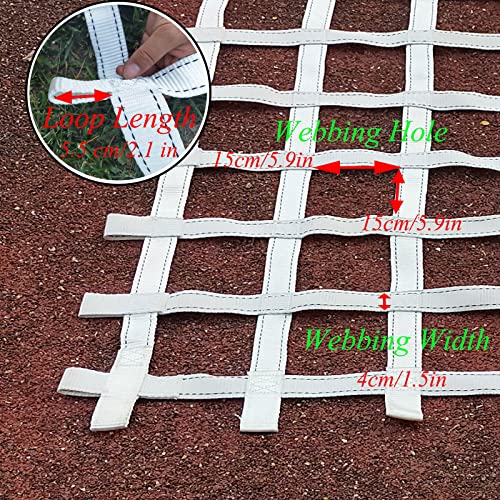 Climbing Cargo Net Heavy Duty,Ninja Net,Rope Ladder for Kids Outdoor Treehouse Backyard Playground Indoor Obstacle Webbing Net for Swing Set Jungle Gym Accessories for Slacklines,White - size: 4x5ft/1.2x1.5m