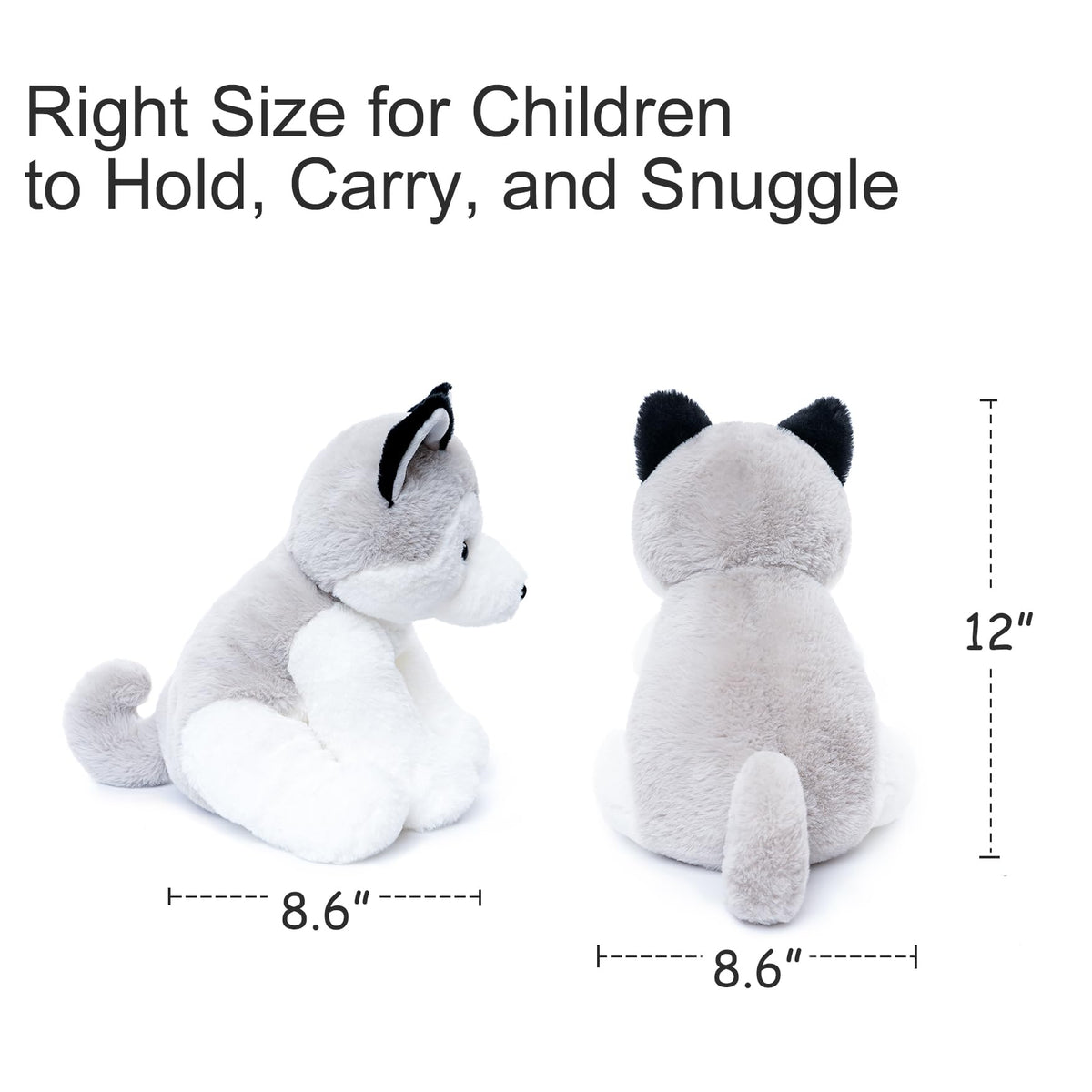 WEIGEDU Siberian Husky Stuffed Animals, 12 inch