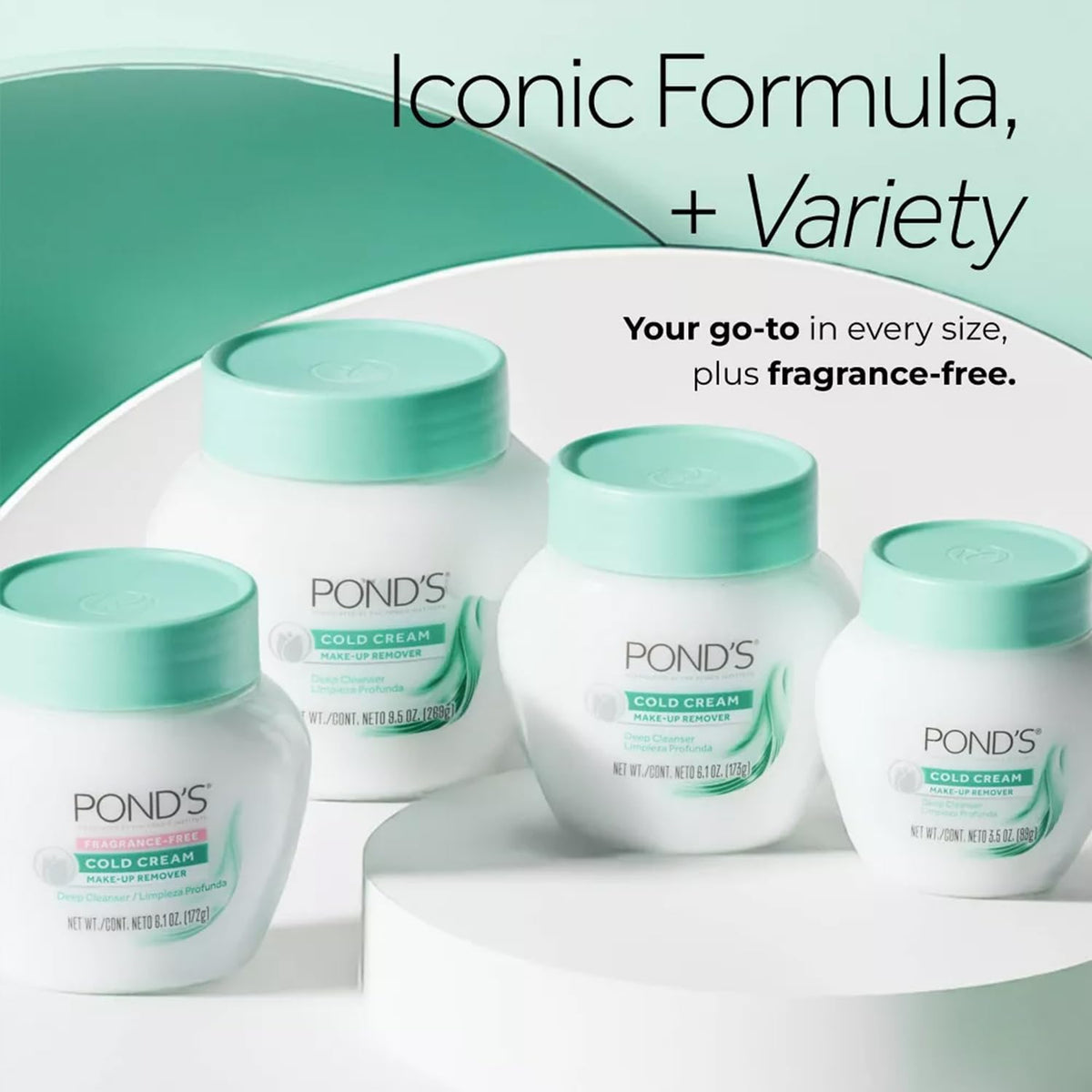 Pond’s Cold Cream Make-Up Remover, Deep Cleanser 2-Pack – Non-Comedogenic, Hypoallergenic, Dermatologist-Tested, 6.1 Oz Ea