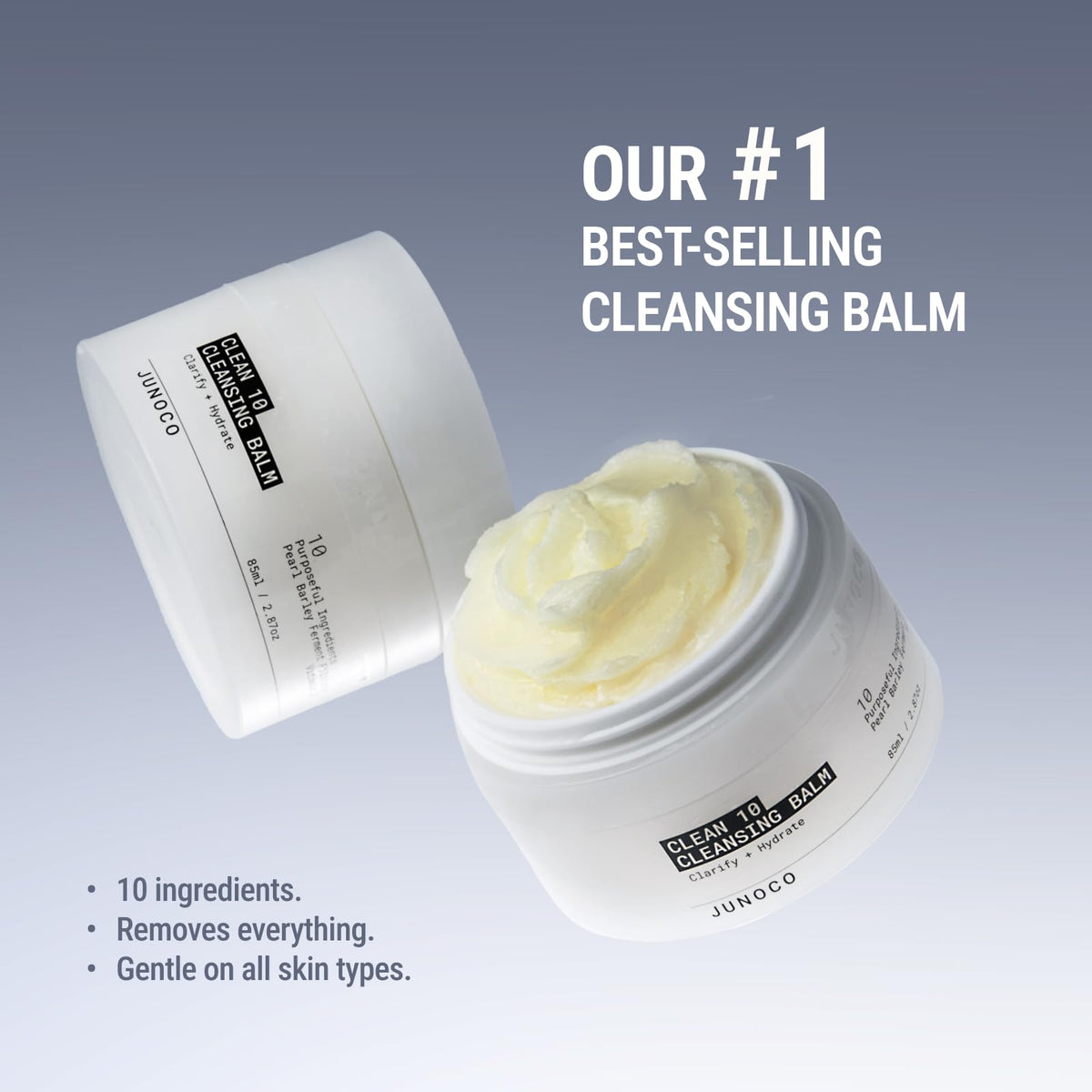 JUNO & Co. JADE Clean10 Cleansing Balm - Effortlessly Removes Makeup & SPF - 2.87oz Makeup Remover Balm Refill