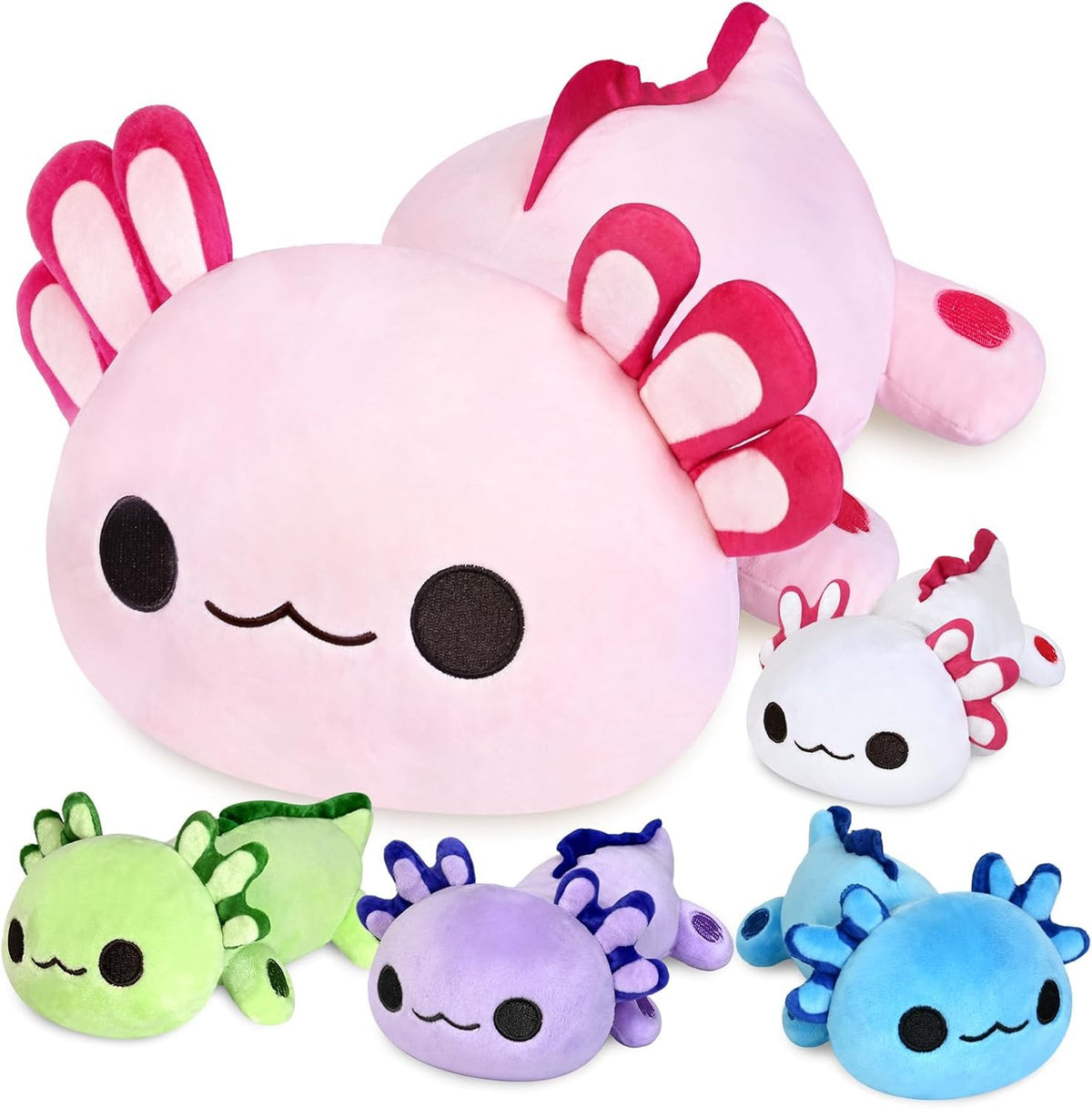 KMUYSL Mommy Plush Toys with 4 Babies, Stuffed Animal for Kids, Axolotl
