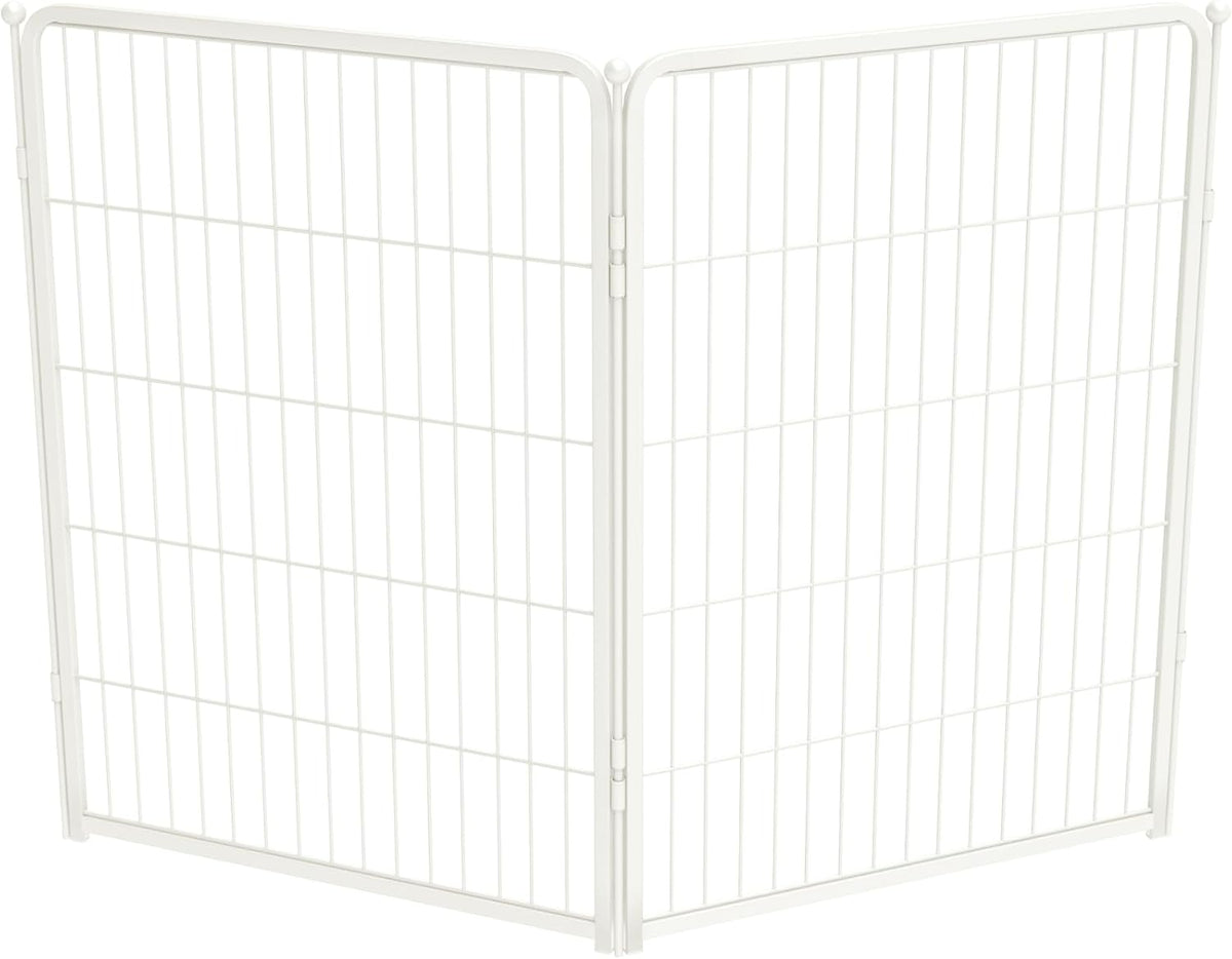 FXW Homeplus Unleashed Indoor Dog Playpen - Stress-Free and Safe Play, Heavy Duty 40 Inch 2 Wire Panels Dog Pen for Medium and Large Dogs, White│Patented