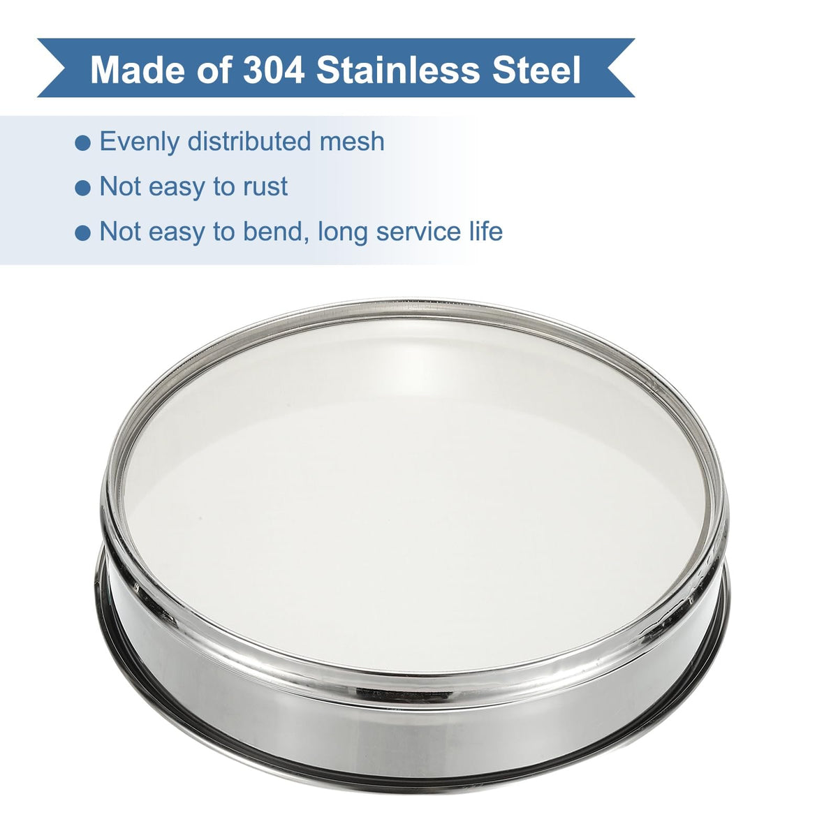 PATIKIL 200 Mesh(0.075mm) Lab Sieve, 11.8"(30cm) Diameter Sifting Screen 304 Stainless Steel Wire Cloth Fine Mesh Sieve for Industrial Laboratory Home Soil Sifter Dry Sift Screens Hash