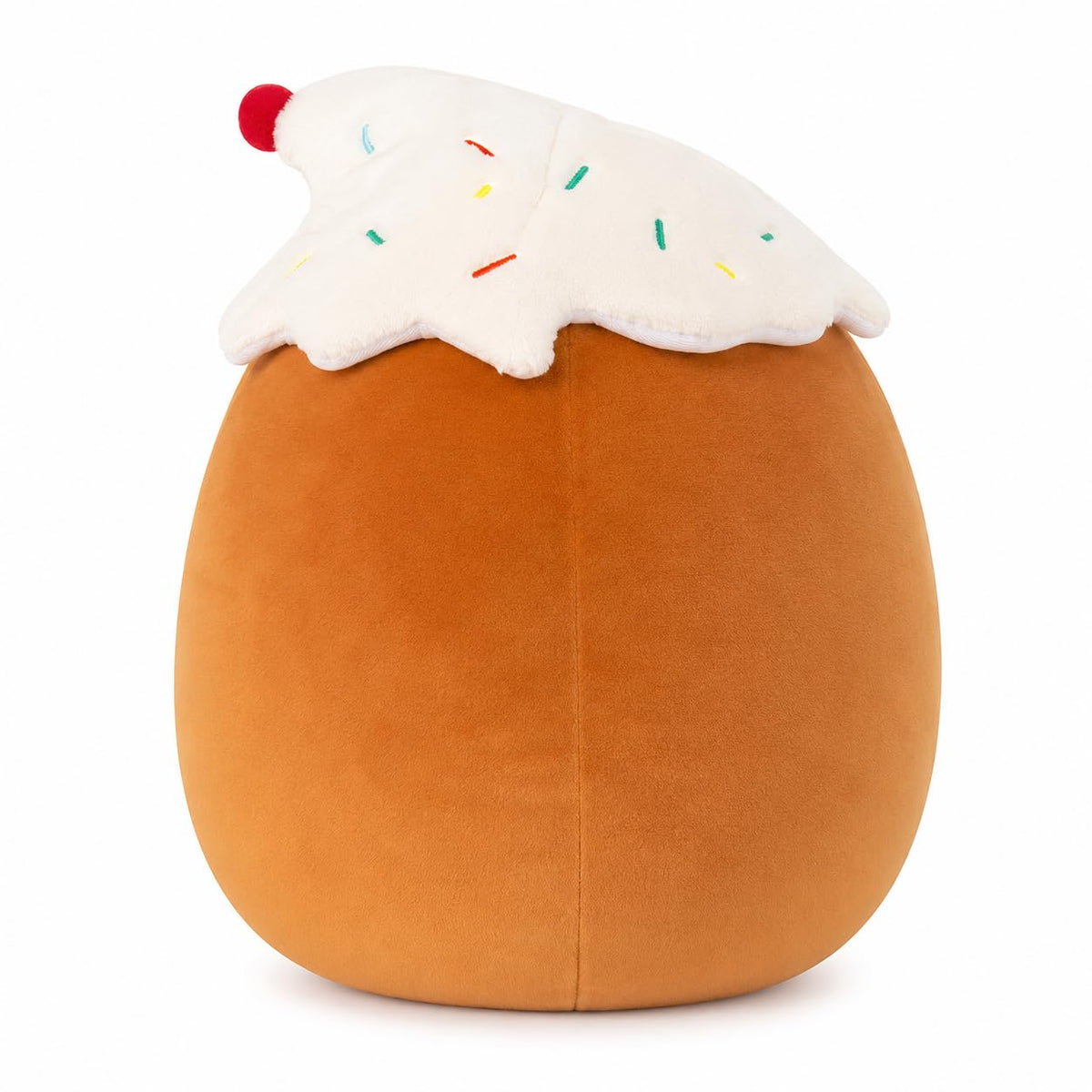 Christmas Gingerbread Man Plush Toy with Frosting Hat, Plushie Pillow 12"