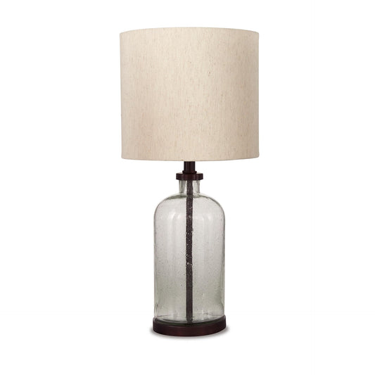 Signature Design by Ashley Bandile Seeded Glass Bedside Table Lamp, Bronze