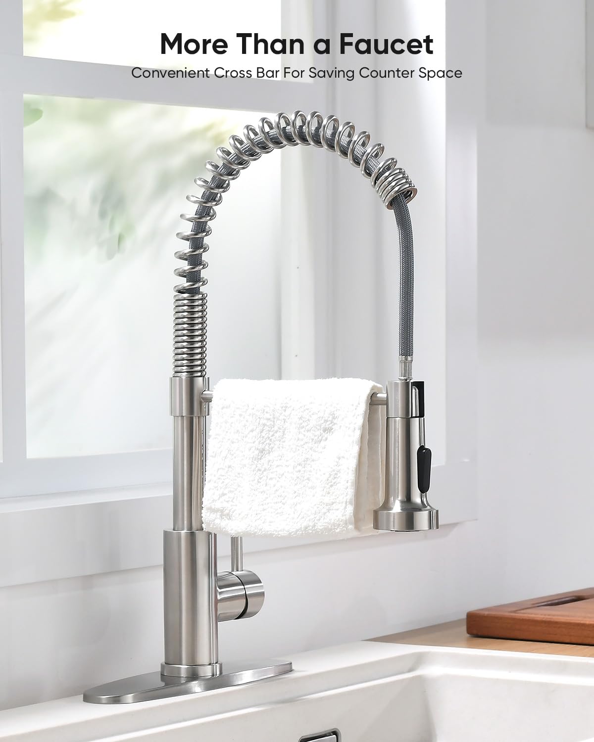 OWOFAN Kitchen Faucet with Pull Down Sprayer Brushed Nickel