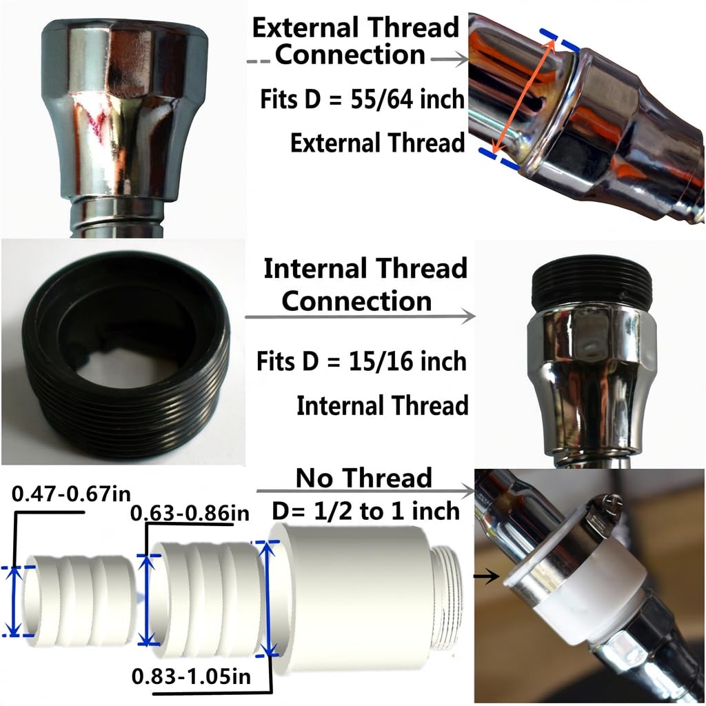 Faucet Sprayer Attachment Flexible Tap Extension Aerator 360 Degree ABS For Kitchen Sink Cold Hot Water