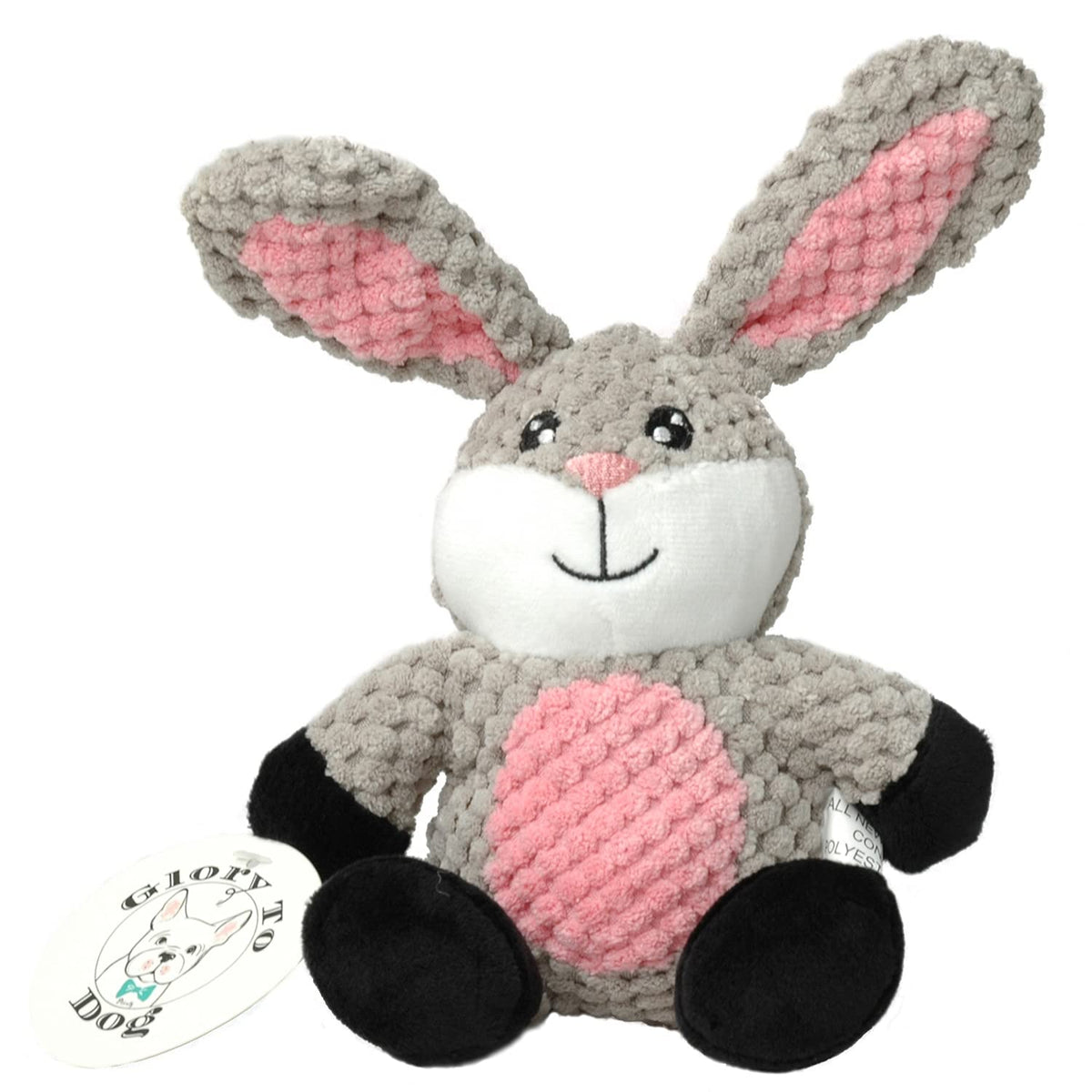 Glory To Dog Barnyard Rabbit Plush Toy for Small Dogs and Puppies