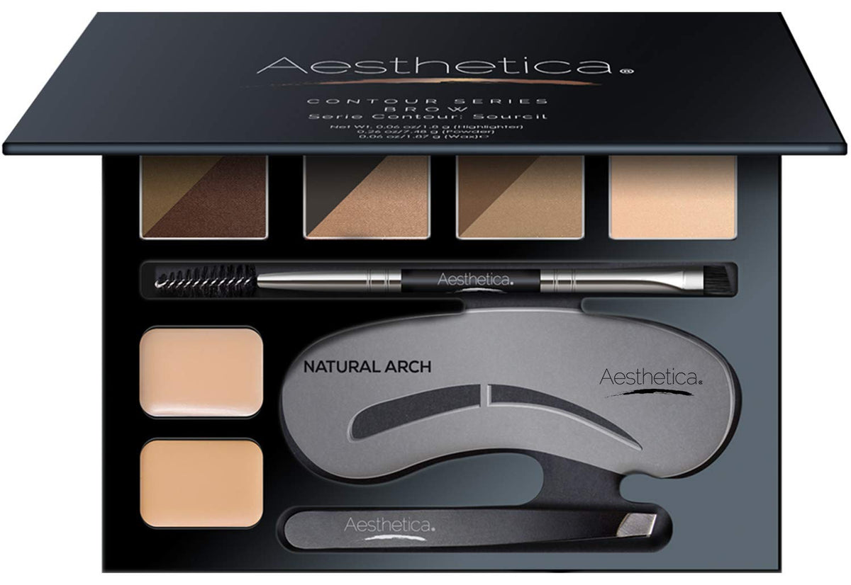 Aesthetica Brow Contour Kit 16-Piece Eyebrow Makeup Palette Set