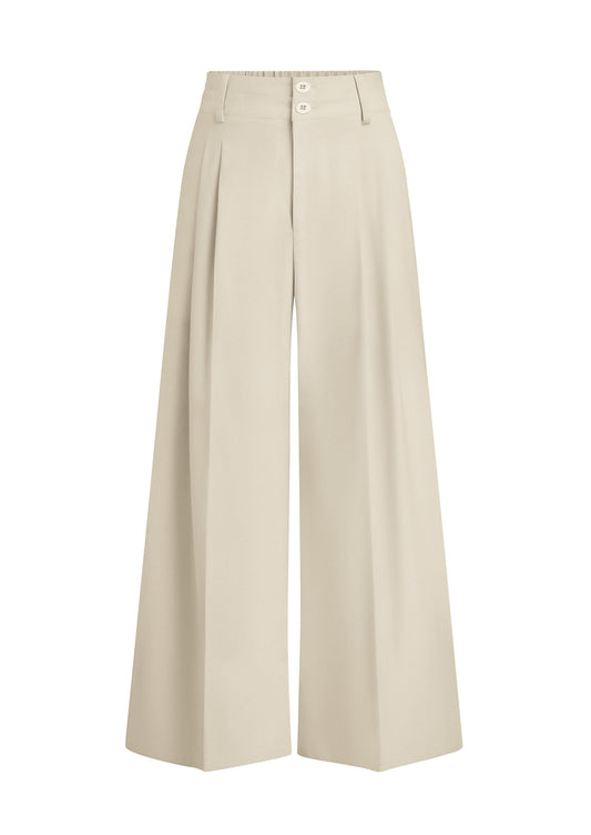 PRETTYGARDEN Women's High Waisted Wide Leg Dress Pants,Beige,L