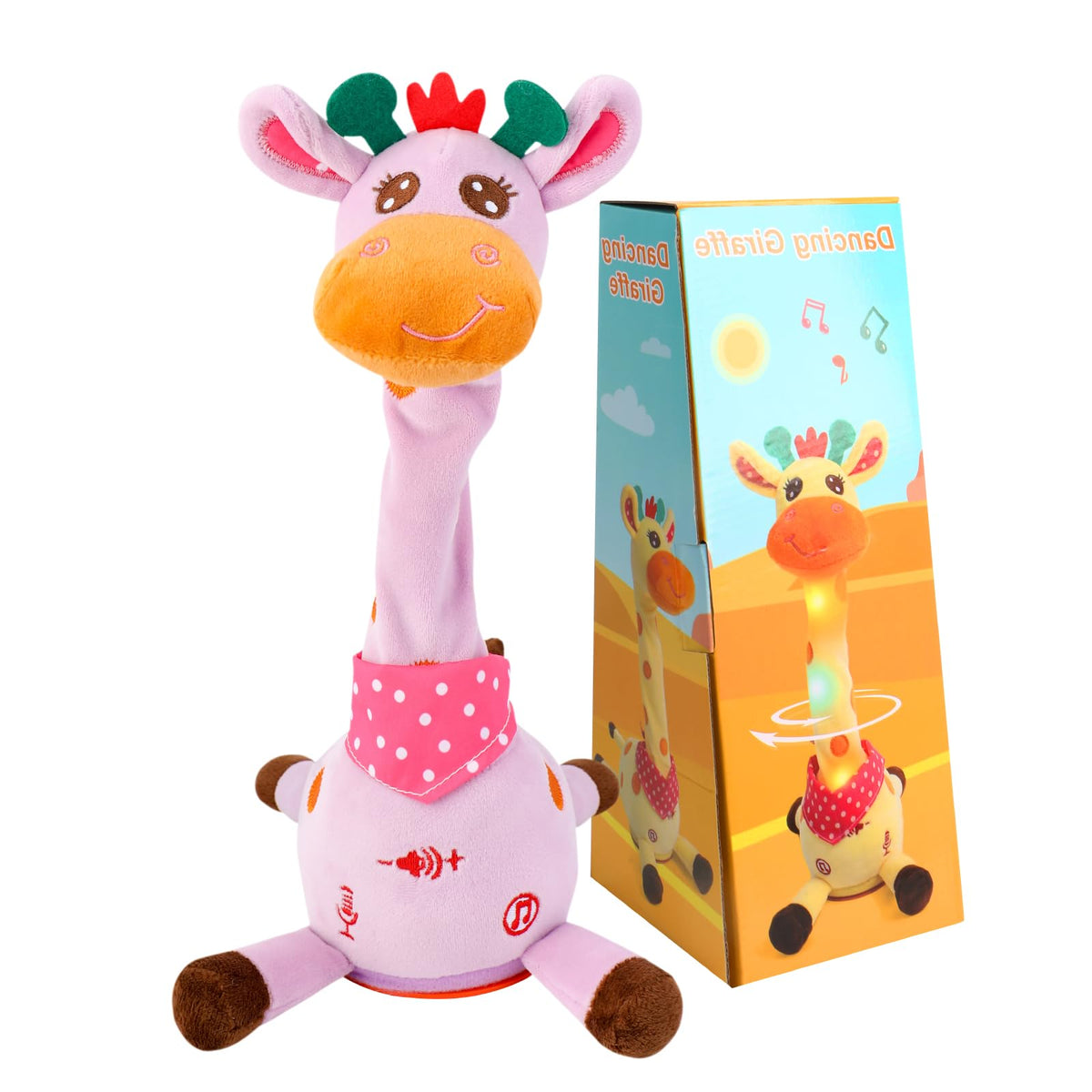 JISON21 Funny Dancing Giraffe Baby, Talking Singing Recording Repeating Toy
