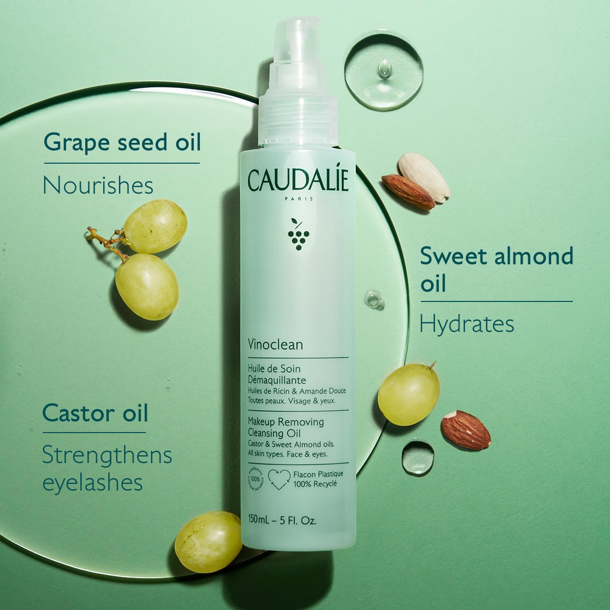 Caudalie Vinoclean Makeup Removing Cleansing Oil, Travel-Size - 75 mL