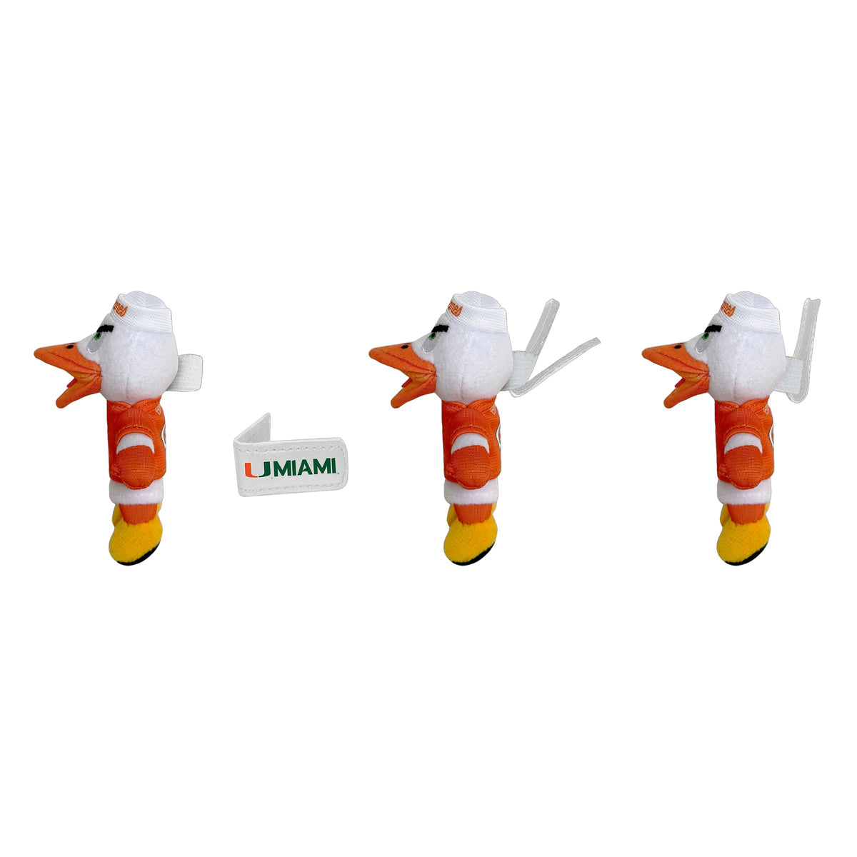Bobbi-Dobbiez Mini Attachable Plushie: University of Miami Sebastian Mascot
