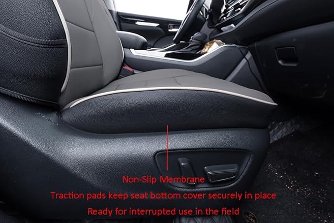 EKR Camry Seat Covers for Toyota Camry SE,XSE,SE Sport 2012-2017 (Not for Hybrid) Leather Car Seat Cover Full Set for Trucks SUV-Faux Leather (Black/Gray)
