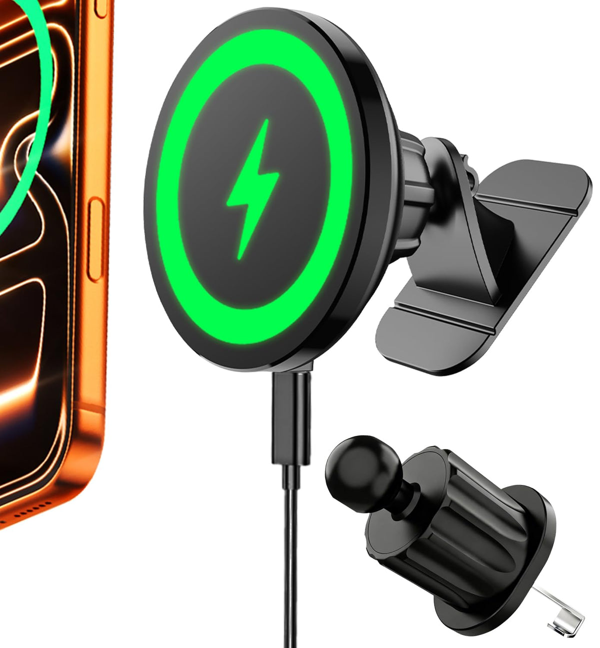 for MagSafe Car Mount Charger 15W Fast Magnetic Wireless Car Charger Holder