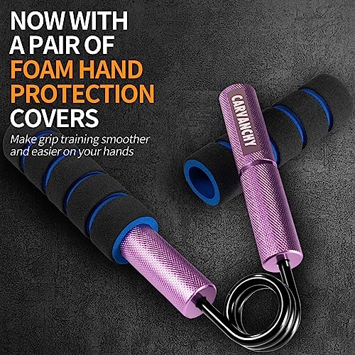 Grip Strength Trainer Set, 6 Pack, 50-350LB, Wrist Forearm Strengthener, Metal No Slip, Hand Grip Gripper Strengthener for Strength Training and Exercise, Hand Workout Squeezer Grip Strength - color: Purple,50lb