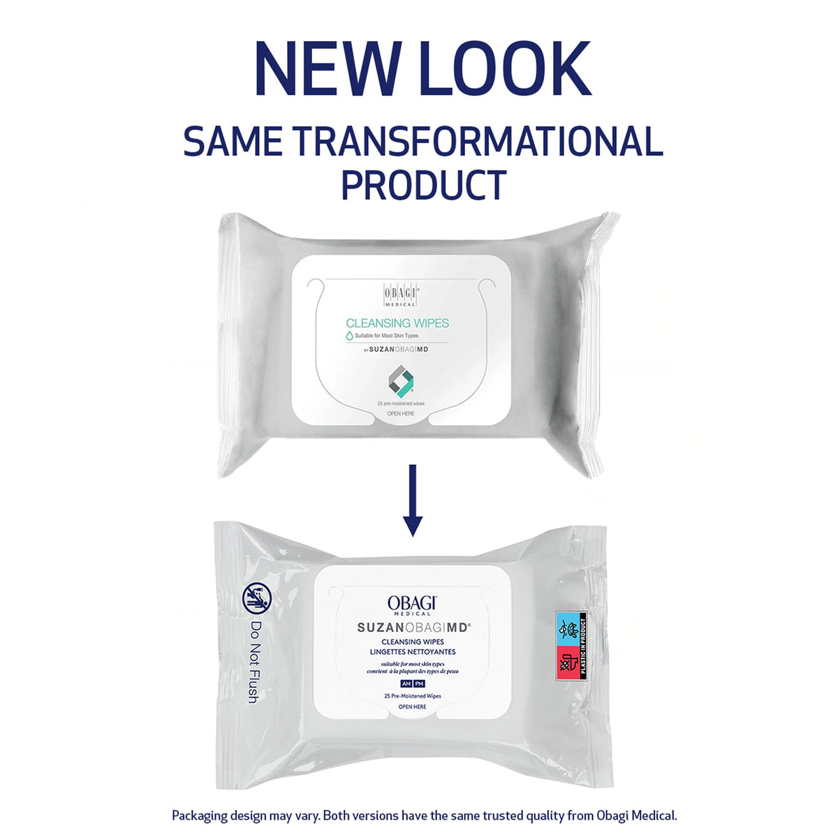 Obagi Medical On the Go Cleansing and Makeup Removing Wipes, 25 Count