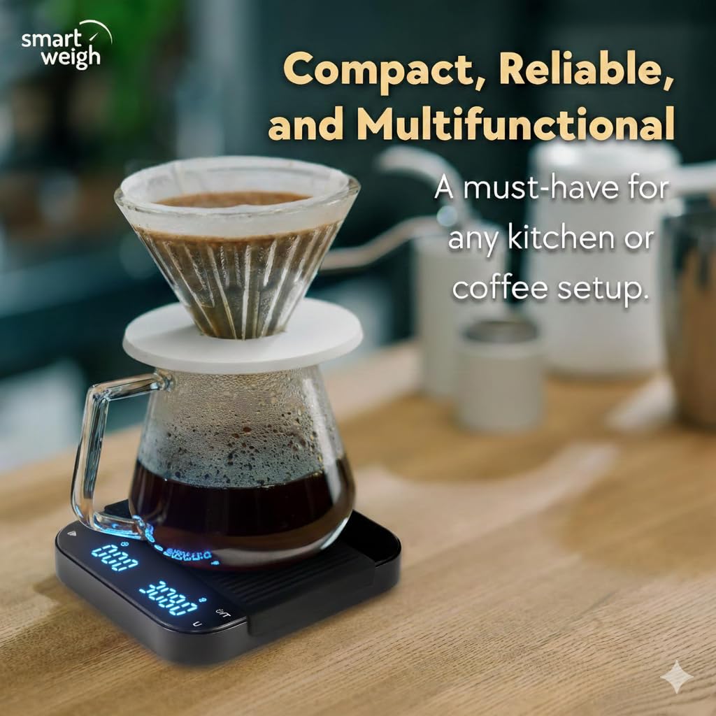 Smart Weigh Coffee & Espresso Scale with Timer, 3kg x 0.1g, Rechargeable
