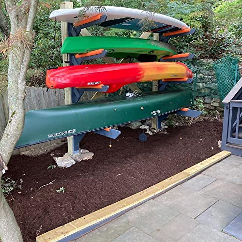 ReRackiT - Outdoor or Indoor Wall Mounted Kayak Rack, SUP Rack, Canoe Rack - Stackable - size: 3 Rack - (For Kayaks/SUPs)