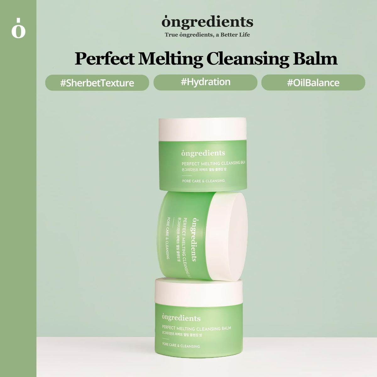 ONGREDIENTS Perfect Melting Cleansing Balm | Non-Greasy Cleansing Oil | Panthenol, Heartleaf, Makeup, Sunscreen Remover, Soothing for All Skin Types | Vegan, Korean Skin Care 100ml / 3.38 fl Oz
