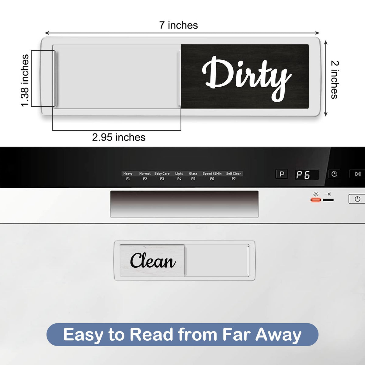 Oxepleus Clean Dirty Magnet for Dishwasher Farmhouse Design (A-Silver)