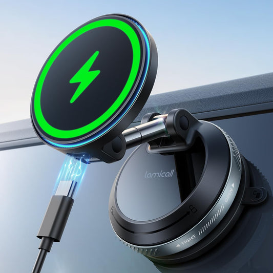 Lamicall 15W for MagSafe Car Mount Charger, 360° Wireless Car Phone Holder